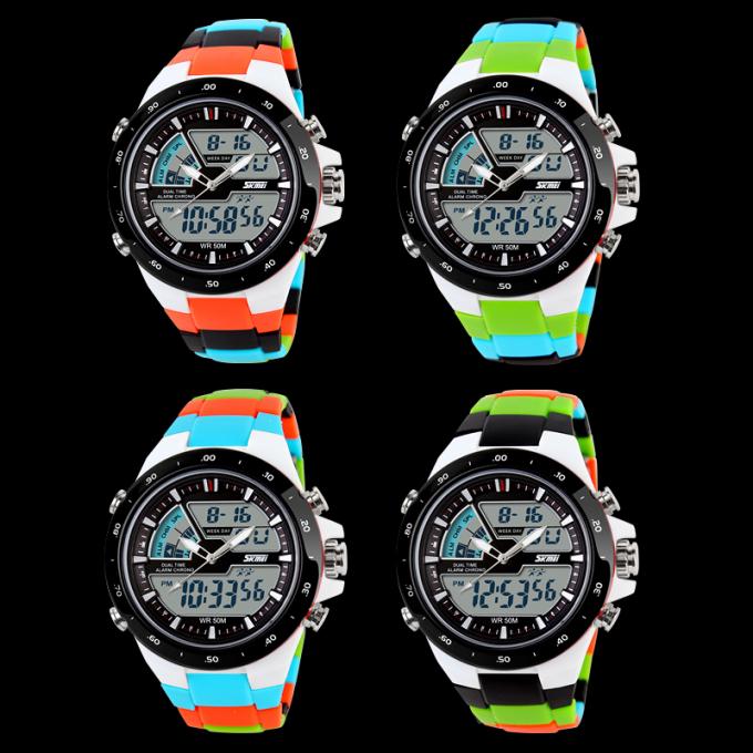 Reloj multifuncional para el adolescente, reloj del deporte del cajero automático 5 del vestido de Digitaces