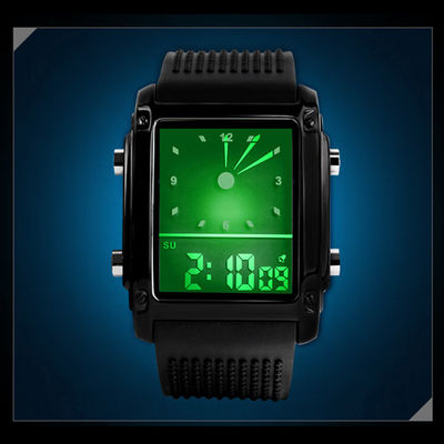 La zona del paso acelerado brilla el estuche de plástico del ABS del reloj análogo del LCD