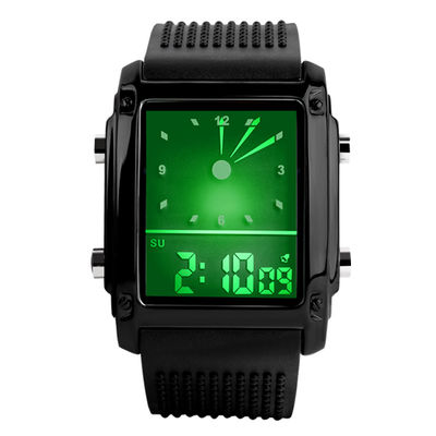 Reloj de encargo colorido de la mano de la luz de la parte posterior del EL del reloj análogo del LCD