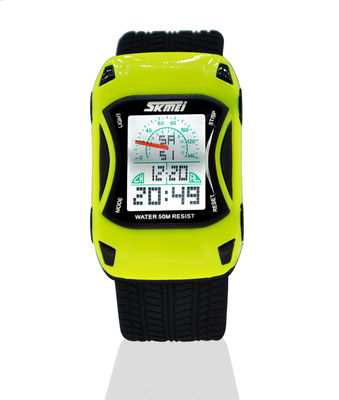Los niños de moda aman el reloj análogo del LCD con la correa suave del silicón